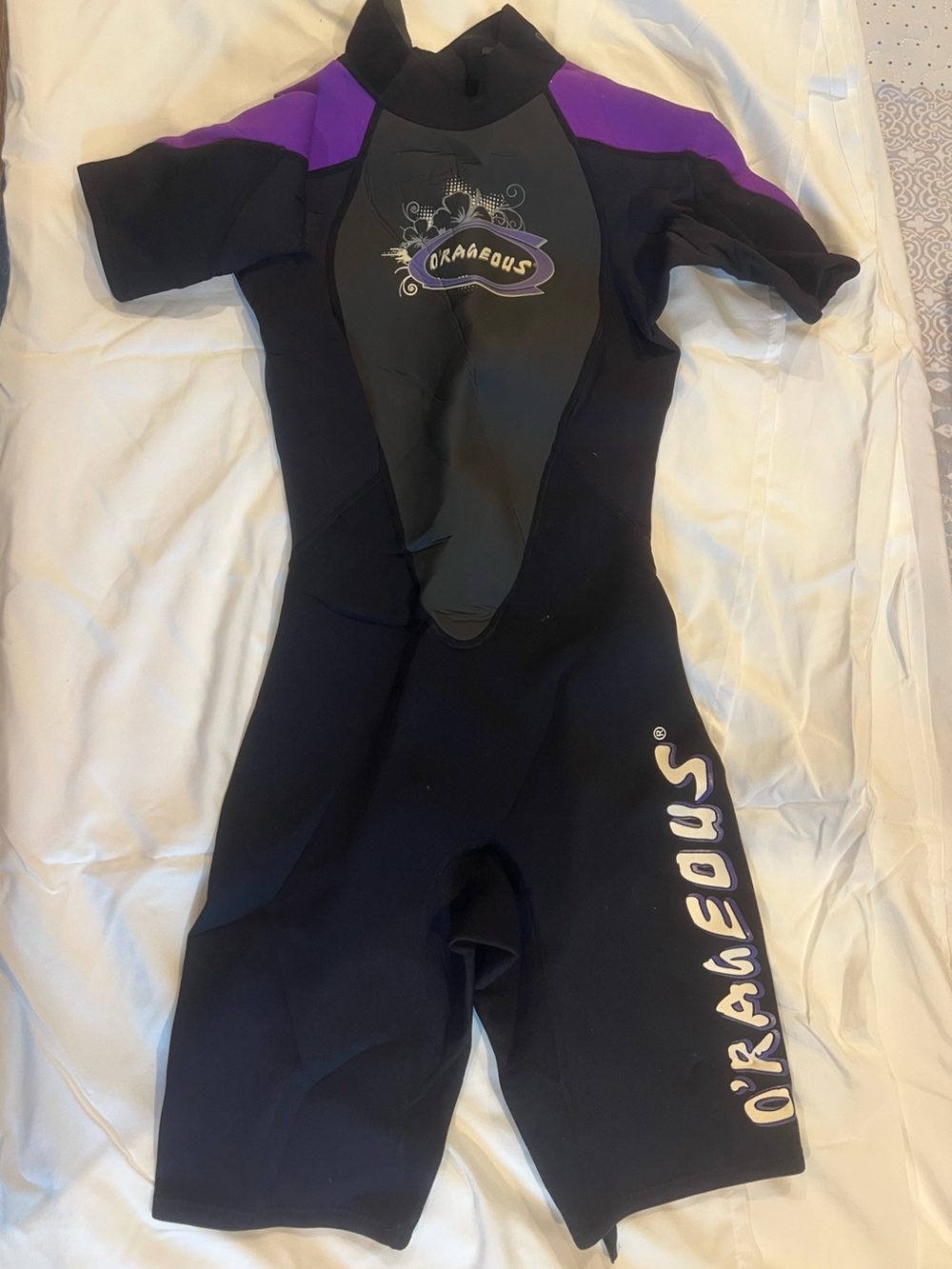 Black Short-Sleeve Swim Rashguard / Wetsuit with Logo